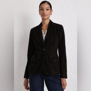 Quince Women 100% Suede Blazer Charcoal Black M